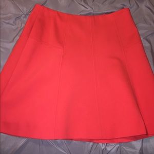 Loft Orange Over the Knee Skirt